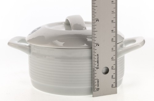 2 Palm Restaurant Lidded Soup Bowls w Handles / Insulated Casserole Ceramic 5x2" - Picture 13 of 14