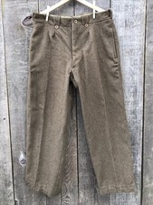 VTG 40s-50s French Armee Military Castelsarrasin Wool Sortie Trousers 33 Waist