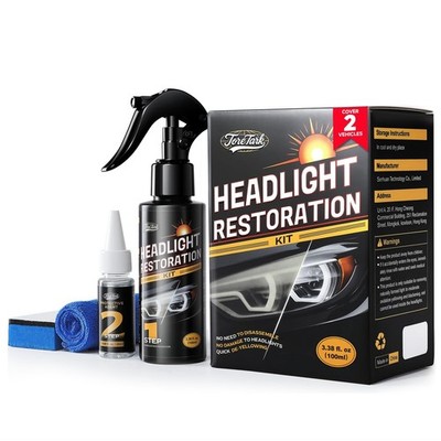 Toretark Headlight Restoration Kit - No-Sanding, Restore Yellowed, Foggy Headlig