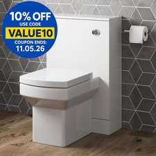 Image of 500mm Bathroom Toilet Back To Wall Furniture Unit Square Pan S/Close Seat White