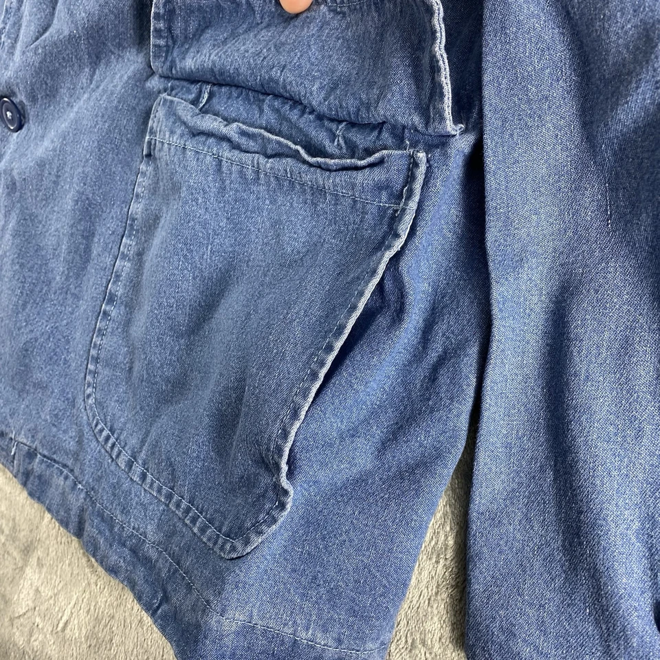 Vtg Haband Travelers Denim Blazer Mens Size XL Cotton Lined Sports Coat Jacket - Image 4 of 4