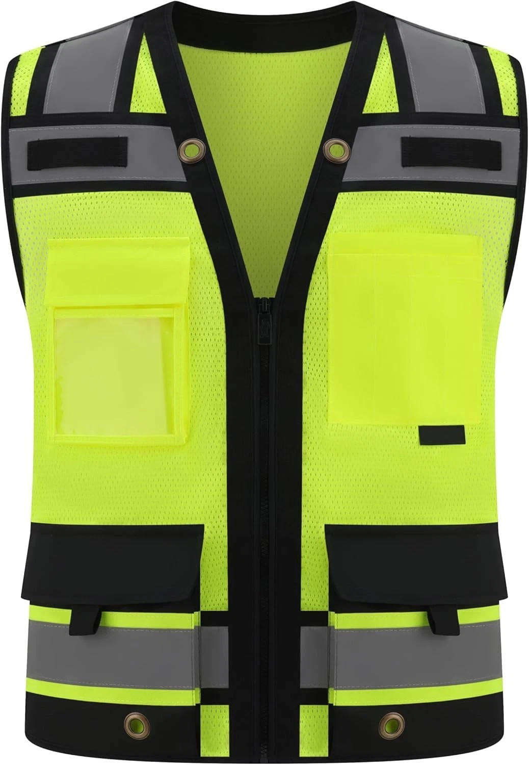 Safety Vest Hi-Vis Class 2 Reflective 15 Pockets Zipper ANSI Men Women Work - product detail image 1