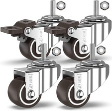 GBL Heavy Duty Castor Wheels with 2 Brakes Screws 25mm M8x20mm up to 40KG Pack