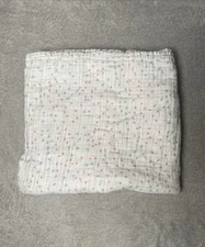 aden + anais Baby Blanket Tiny Pink Gray Heart White Cotton Muslin Swaddle Lovey