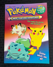 1998 POKEMON Sticker Activity Book FN 6.0 Golden Books with Postcard
