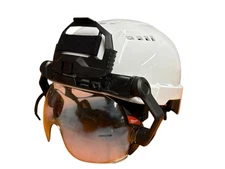 BOLT White Type 2 Class C Front Brim Vented Safety Helmet with Dual Coat Lens