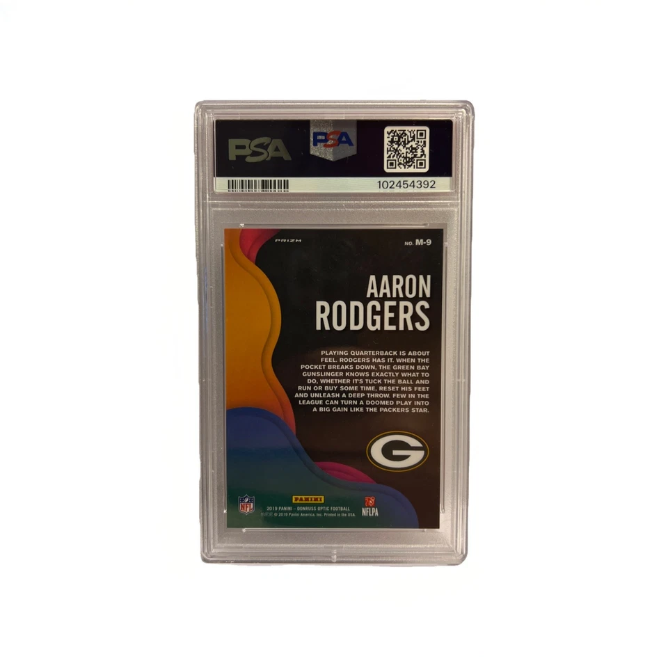 2019 Panini donruss Optic Aaron Rodgers Mythical Mint 9 #M9 - Image 2 of 2