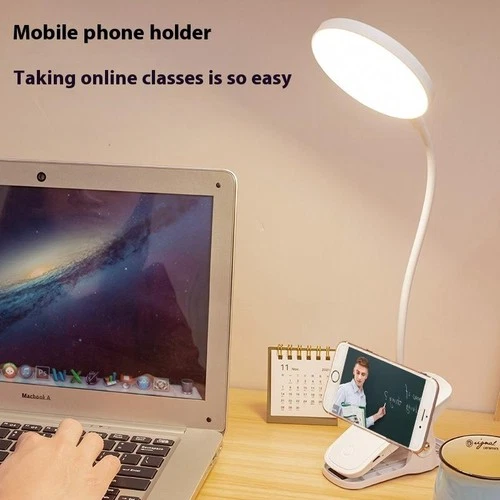 LED -Tischlampe USB wiederaufladbares Nachtlicht mit Faltklemme Augenschutz 