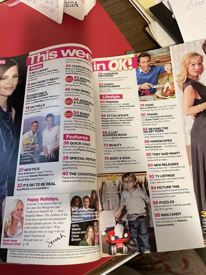 OK! magazine Dec 3 2007 Marie Osmond Patrick Dempsey Britney Spears Foto 2 de 2