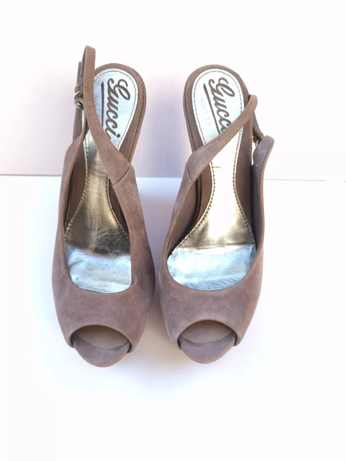 Sandales compensées GUCCI daim liège pointure 5,5