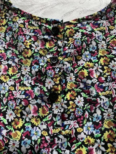 Vtg Diversity Essentials Womens Blouse Petite Small Floral Spring Colorful - Picture 8 of 9