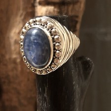 Handmade Kyanite Ring, 925 Sterling Silver, Size 9