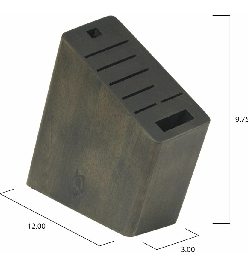 Shun Angled Knife Block, 8 Slot Wooden Knife Holder, Made Genuine - Image 2 of 2