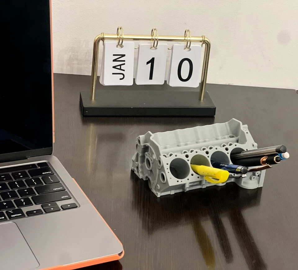 Soporte para bolígrafo motor Chevy bloque pequeño V8 - organizador de escritorio impreso en 3D, regalo para él Foto 2 de 4