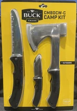 BUCK Knives Camp Kit Folding Saw, Fixed Blade Knife with Sheath, Axe with Sheath