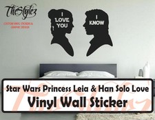 Star Wars Princess Leia Han Solo Love Oversize Wall Vinyl Sticker