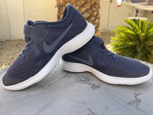 Nike Revolution 4 Running Shoes, Youth US Size 2.5Y EU 34, Navy Blue White  | eBay