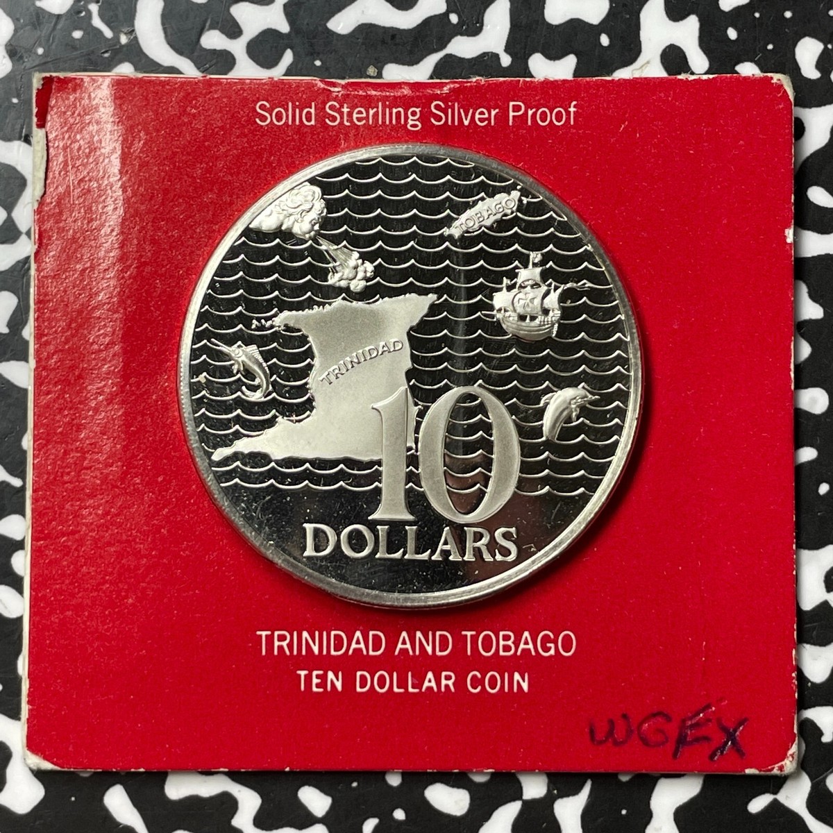 1974 Trinidad & Tobago $10 Dollars Lot#B1745 Silver! Proof