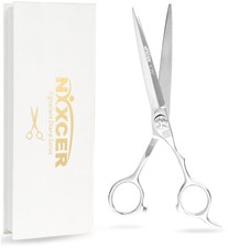 NIXCER HAIR CUTTING SCISSORS SHARP ARC CONVEX EDGE BLADE SHEARS SERIES 6.25"