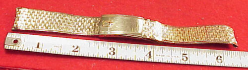VINTAGE 1960s BULOVA ACCUTRON 17.mm GOLD FILL WATCH BAND 6 1/4 INCH USED BUT NIC - Picture 1 of 9