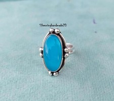 Chalcedony Solid 925 Sterling Silver Beautiful Statement Ring, All Size M1576