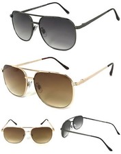 1 or 2 Pairs Pilot Magnified Tinted Full Lens Reading Sunglasses Metal Frame