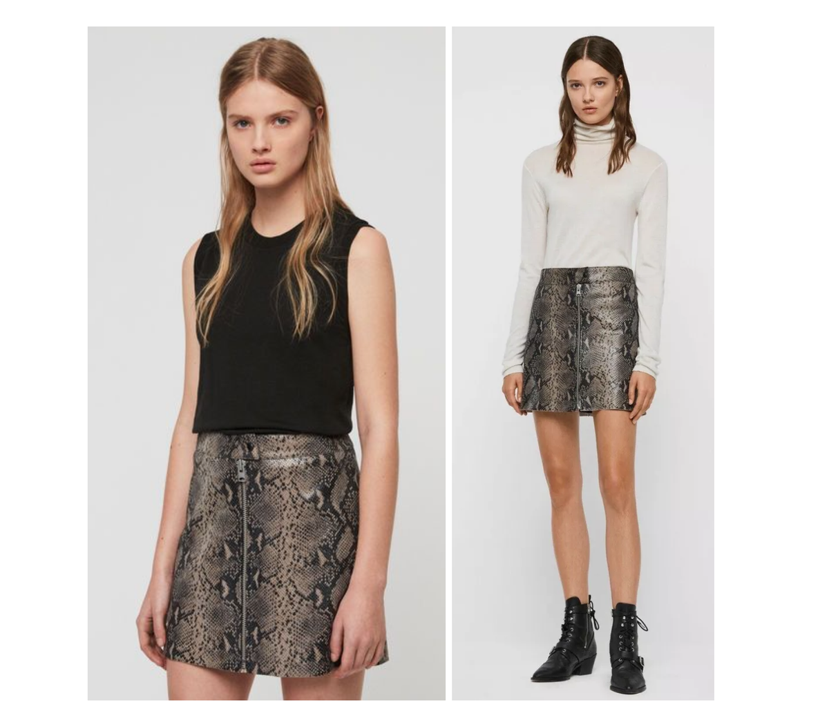 ALL SAINTS Lena Oba snake print leather skirt US 8 UK 12 EU ALL SAINTS Lena Oba snake print leather skirt US 8 UK 12 EU