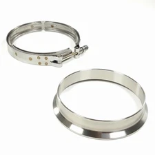 5.0" Inch V-Band Flange+Clamp Kit for S400 S400SXE S475 S480 T6 Flanged Turbo