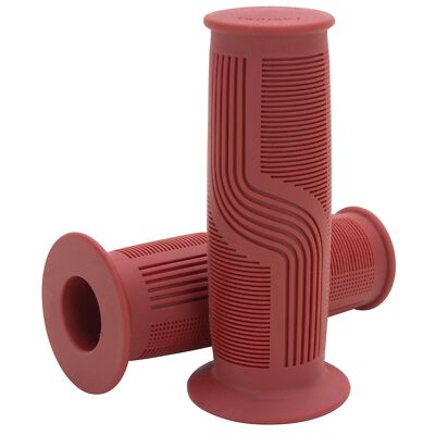 Lowbrow Customs AMF Grips Brick Red 1'' Harley Shovelhead Ironhead Sportster