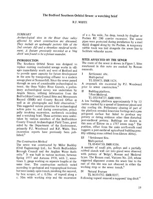 The Bedford Southern Orbital Sewer: A watching archaeological Brief