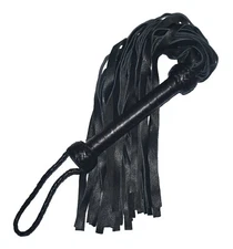 Genuine Black Leather Flogger 25 thick Tails Fully Handmade Studded Flogger Whip