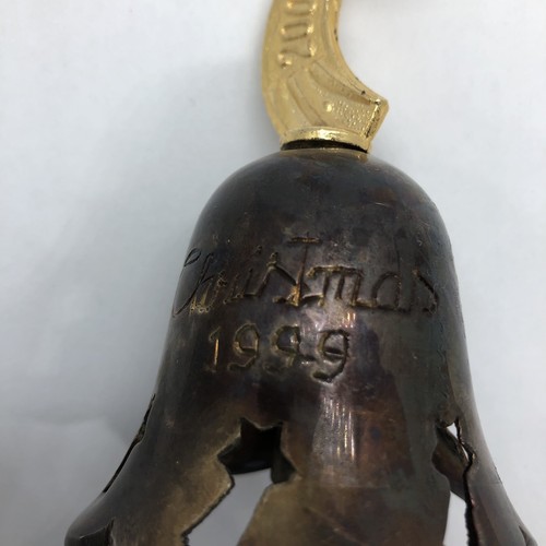 Vintage International Silver Co. Bell Natale 1999 Handmade India bell Star 2000 - Foto 2 di 8
