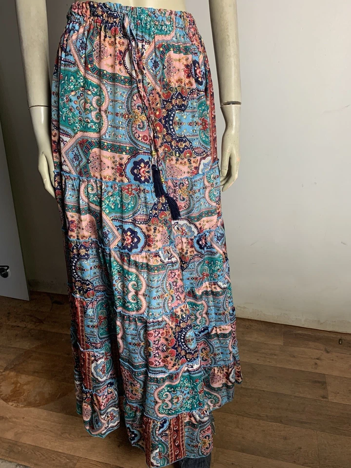 Maxi Falda ISLE OF FREYA Mezcla Seda Talla 12 14 NUEVAS Etiquetas - COMPRA 5 Artículos = Pos Gratis Foto 4 de 4
