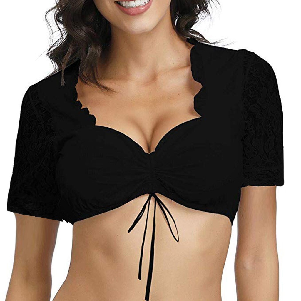black lace dirndl blouse