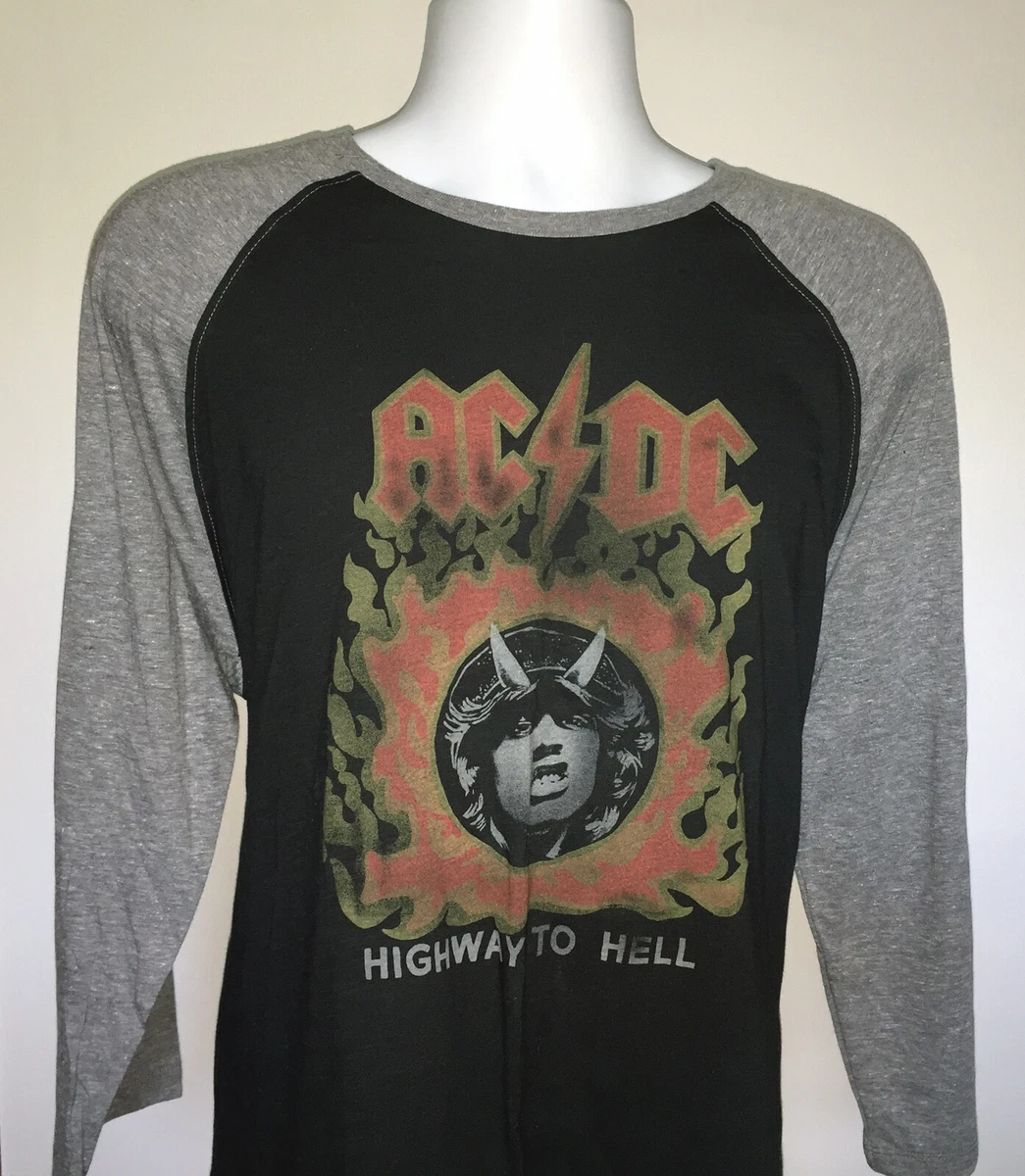 Mens Lucky Brand AC DC Highway to Hell baseball t shirt XL Angus
