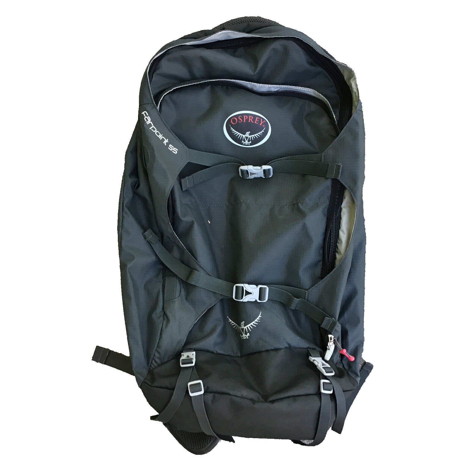 Mochila de viaje Osprey Farpoint 55L cinturón de cadera verde acolchado (sin mochila desmontable)