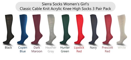 Women and Girls Socks, School and College Uniform Socks, Knee High 3 Pair Socks - 第 82/95 張圖片