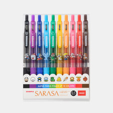 NINTENDO Super Mario Power Up SARASA Clip 10 Piece set Japan NEW