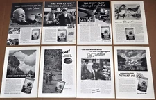 1935-37 HAVOLINE Motor Oil advertisements x8, Indian Refining Co, auto oil tins