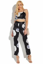 Floral Crop Top And Slim Pants Set, SIze L BNWT