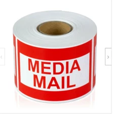 2x3-in Media Mail Labels Shipping Mailing Postage Adhesive Stickers 2 RLS 300 EA