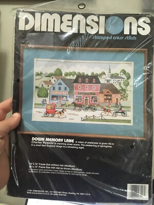 DOWN MEMORY LANE Dimensions Stamped Cross Stitch kit # 3116
