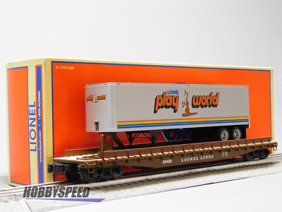 LIONEL LIONEL PLAY WORLD 50' FLATCAR W/ TRAILER #26420 O GAUGE train 2326420 NEW