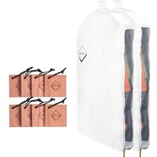 2 Pack Luxury 48'' Organic Cotton Garment Storage Bags with Cedar Blocks for Clo