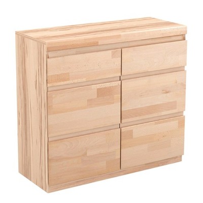 Kommode Kernbuche 90 cm Massivholz-Front 2-türig geölt