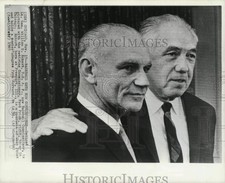 1965 Press Photo Baseball Commissioners William Eckert & Ford Frick in Chicago.