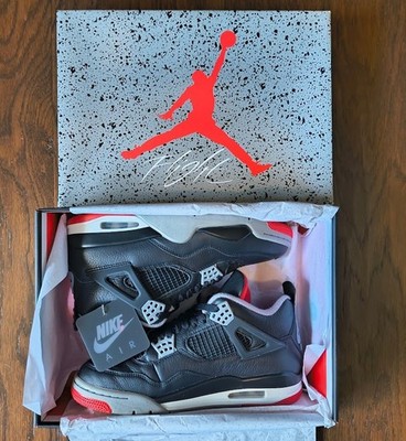 Nike Air Jordan 4 Retro Bred Reimagined Black Fire Red Size 9 FV5029-006 OG Box