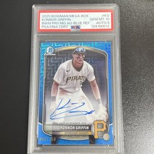 2025 BOWMAN PROSPECT MEGA BOX BLUE AUTO #KG KONNOR GRIFFIN /150 PSA 10 Auto 8