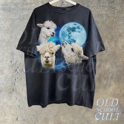 Vintage Three Alpacas Graphic Comfort Tee Shirt Cute Animal Farm Design