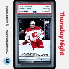 2024 UPPER DECK #460 ADAM KLAPKA YOUNG GUNS RC ROOKIE PSA 10